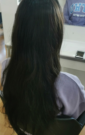 Nach dem Haar-Styling